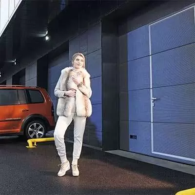 Промышленные ворота цвет серебристый металлик