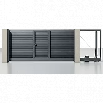 Откатные ворота со встроенной калиткой серии Prestige